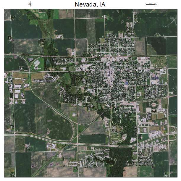 Nevada, IA air photo map