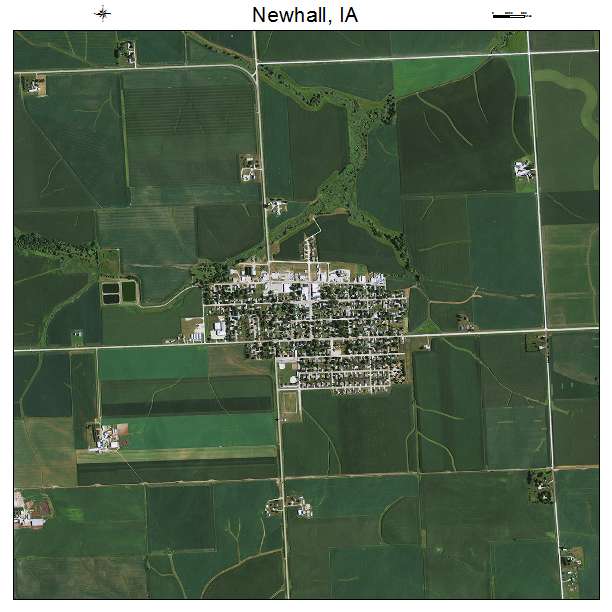 Newhall, IA air photo map