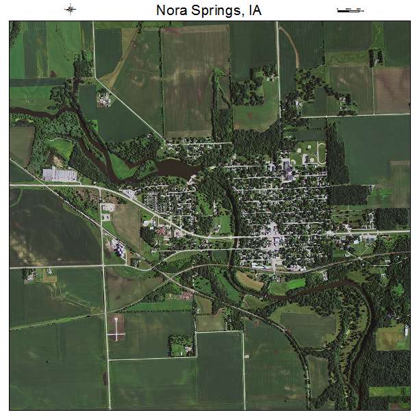Nora Springs, IA air photo map
