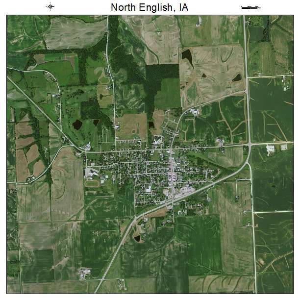 North English, IA air photo map