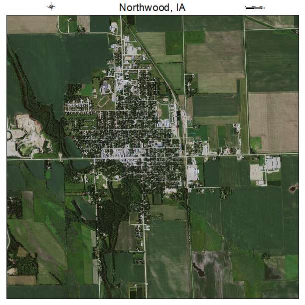 Northwood, IA air photo map
