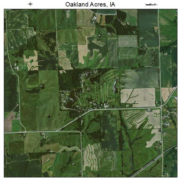 Oakland Acres, IA air photo map