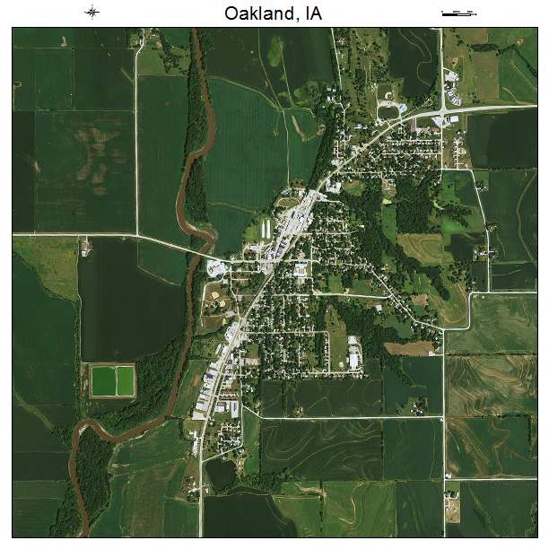 Oakland, IA air photo map