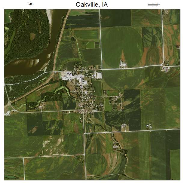 Oakville, IA air photo map