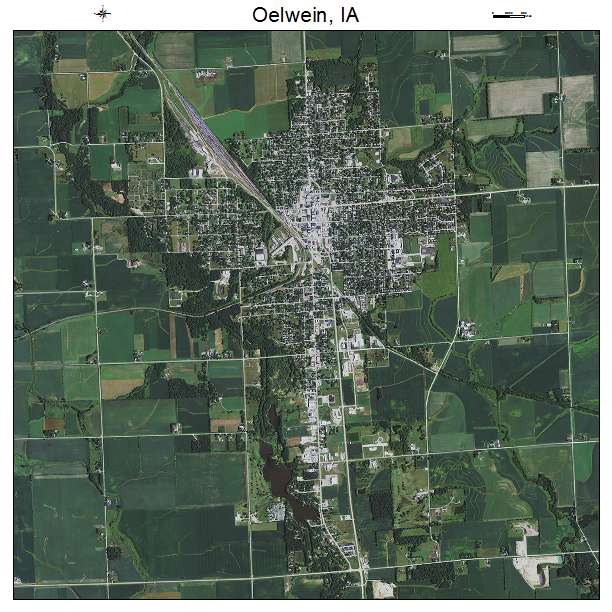 Oelwein, IA air photo map