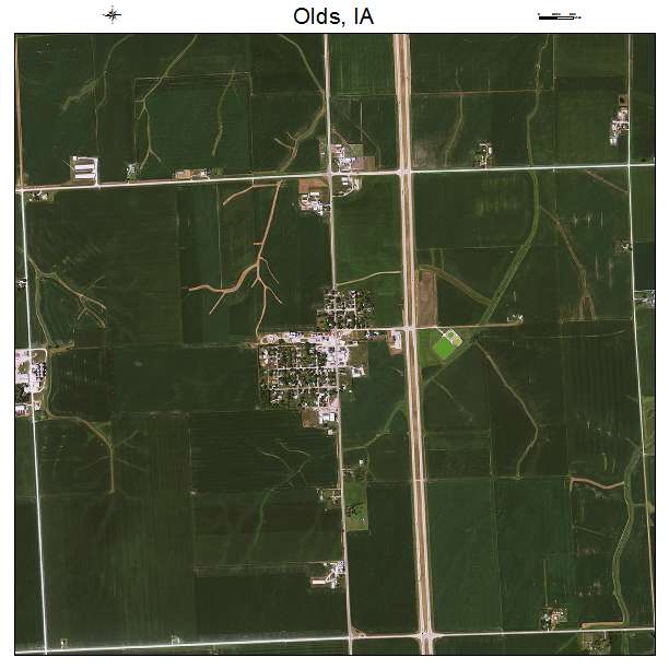 Olds, IA air photo map