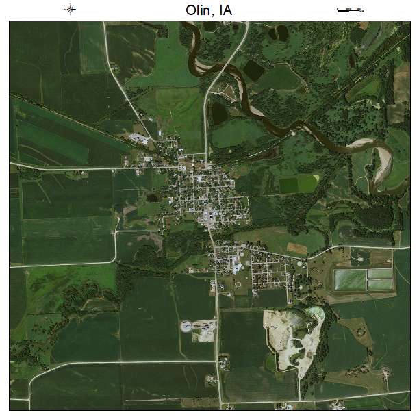 Olin, IA air photo map