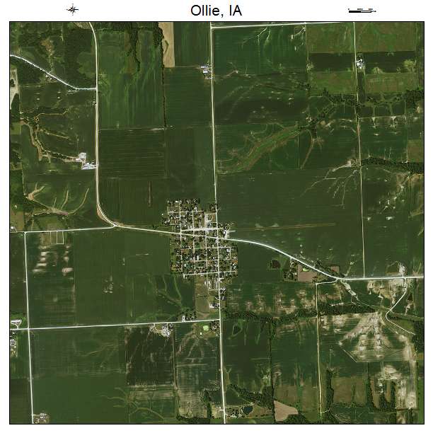 Ollie, IA air photo map