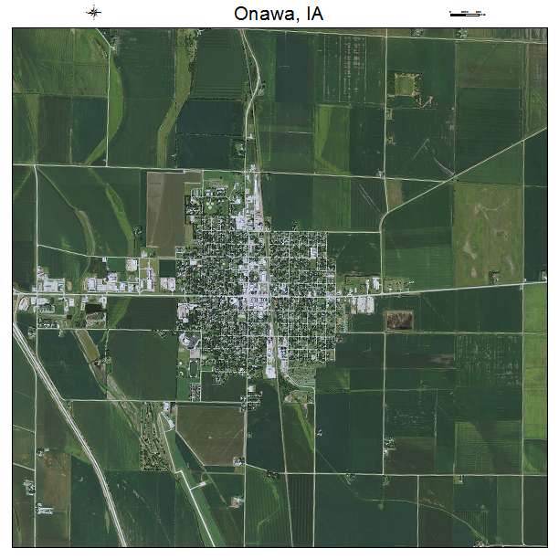 Onawa, IA air photo map