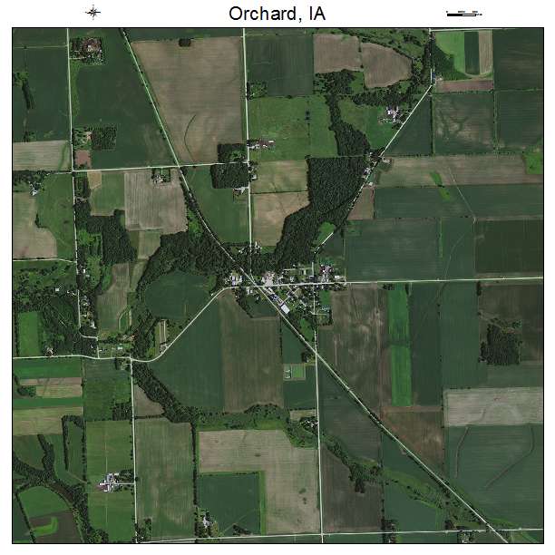 Orchard, IA air photo map
