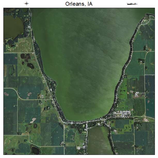 Orleans, IA air photo map