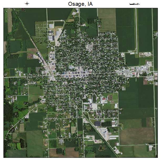 Osage, IA air photo map