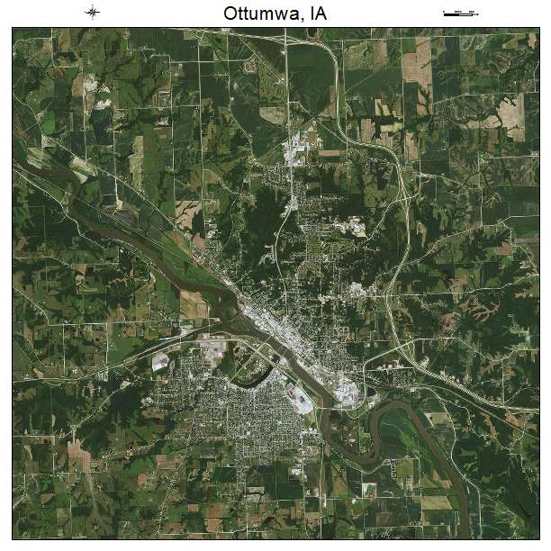 Ottumwa, IA air photo map