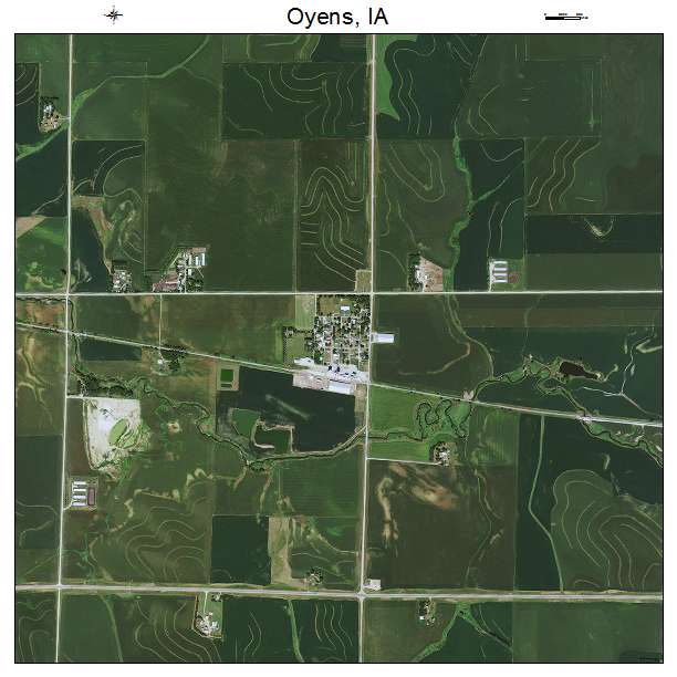 Oyens, IA air photo map