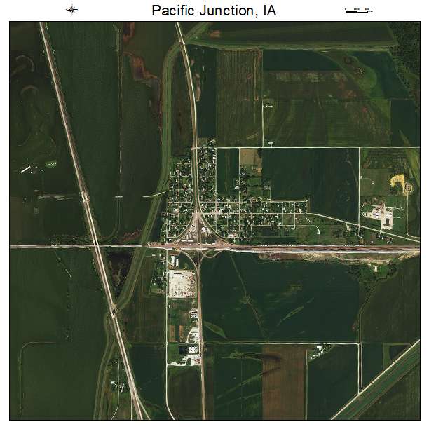 Pacific Junction, IA air photo map