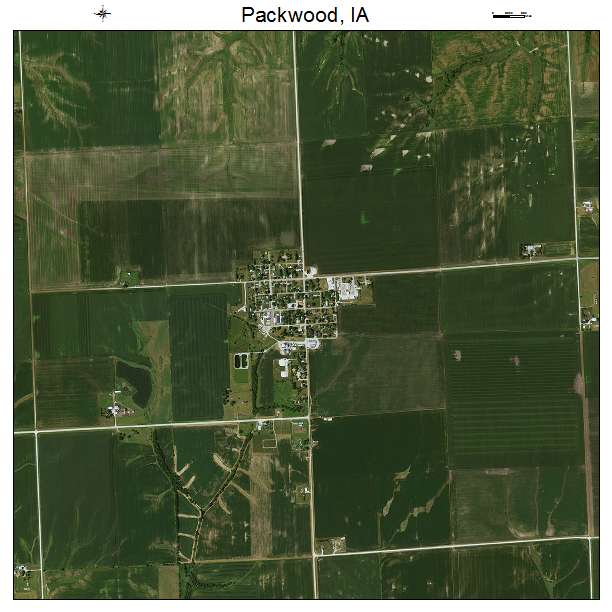 Packwood, IA air photo map
