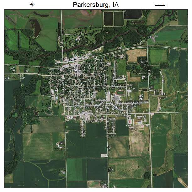 Parkersburg, IA air photo map