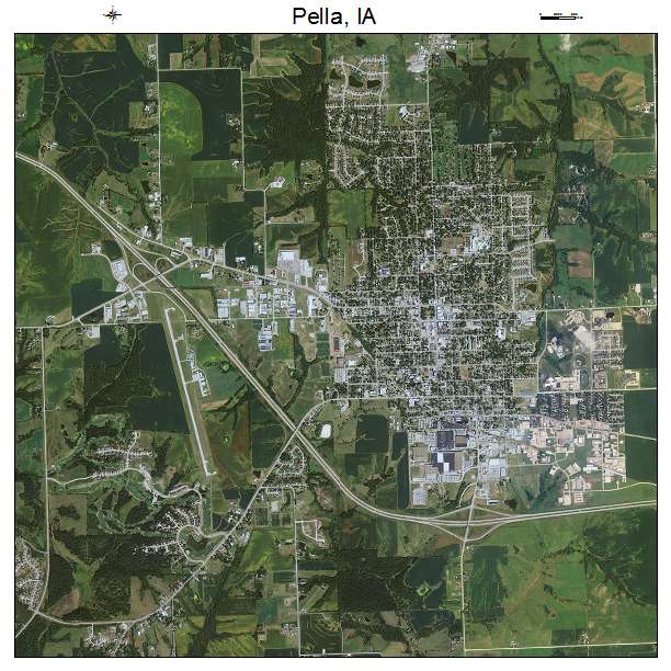 Pella, IA air photo map