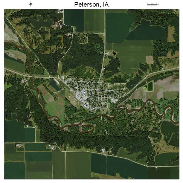 Peterson, IA air photo map