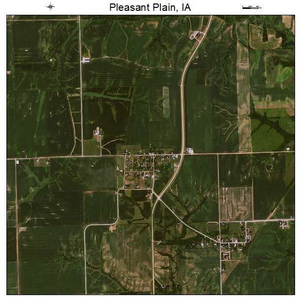Pleasant Plain, IA air photo map