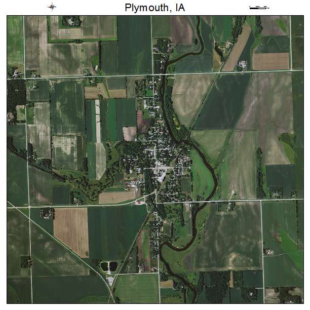 Plymouth, IA air photo map