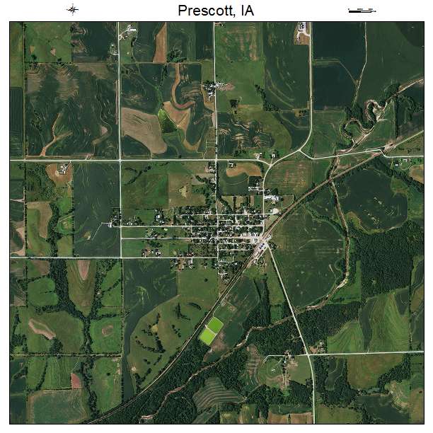 Prescott, IA air photo map