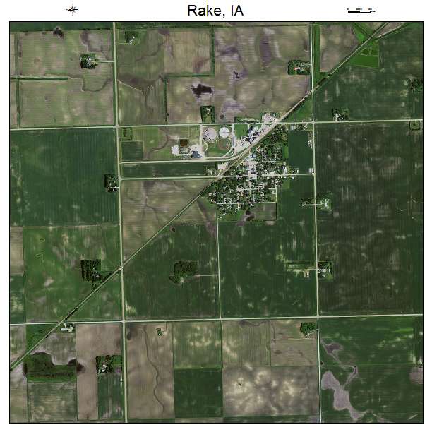 Rake, IA air photo map
