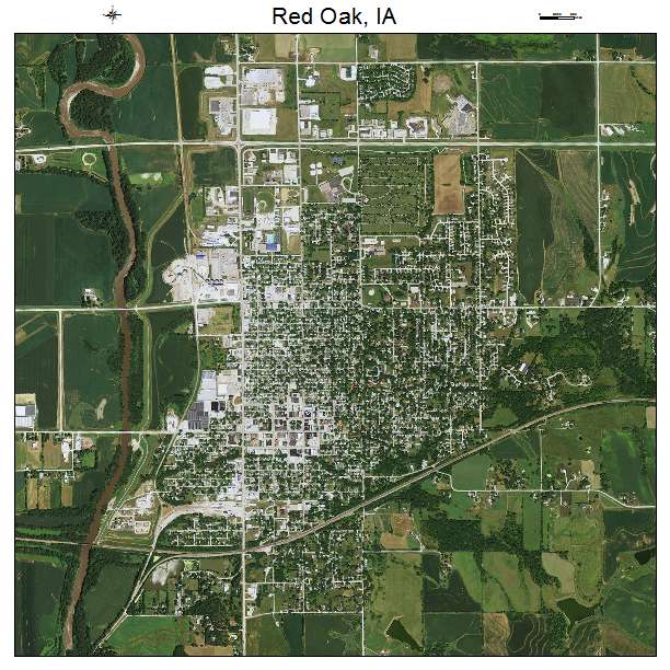 Red Oak, IA air photo map
