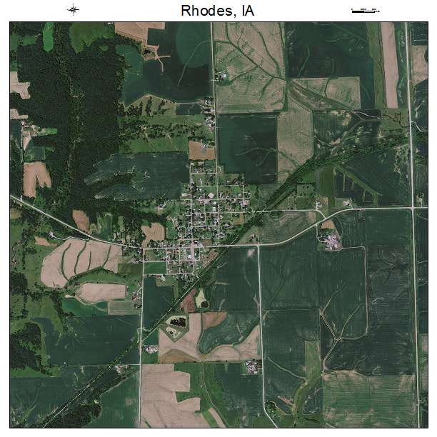 Rhodes, IA air photo map