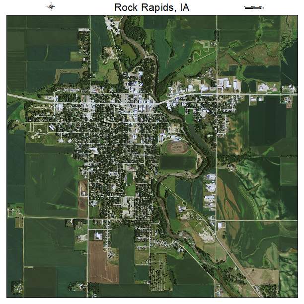 Rock Rapids, IA air photo map
