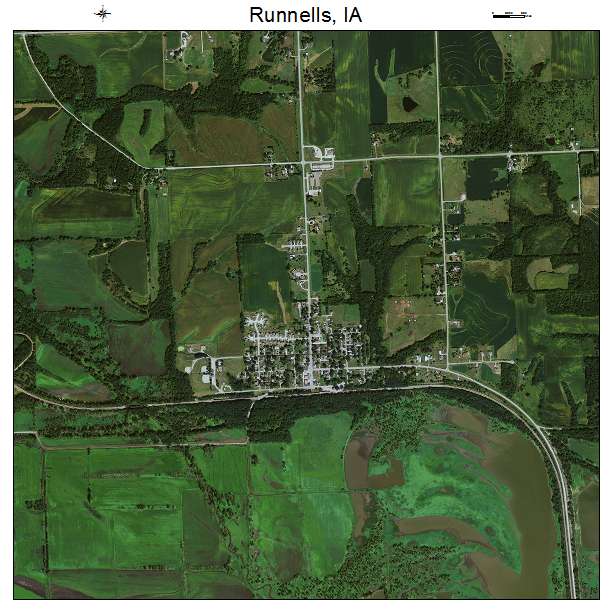 Runnells, IA air photo map