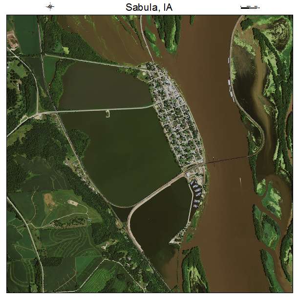 Sabula, IA air photo map