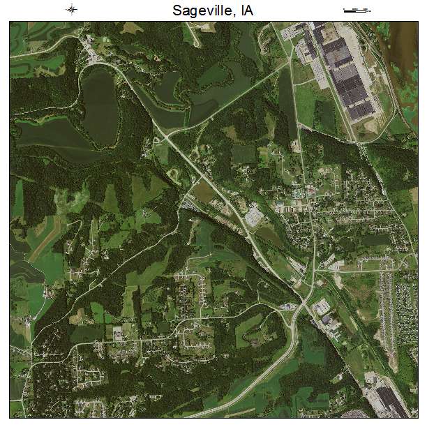 Sageville, IA air photo map