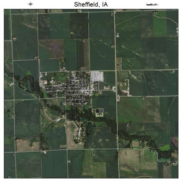 Sheffield, IA air photo map