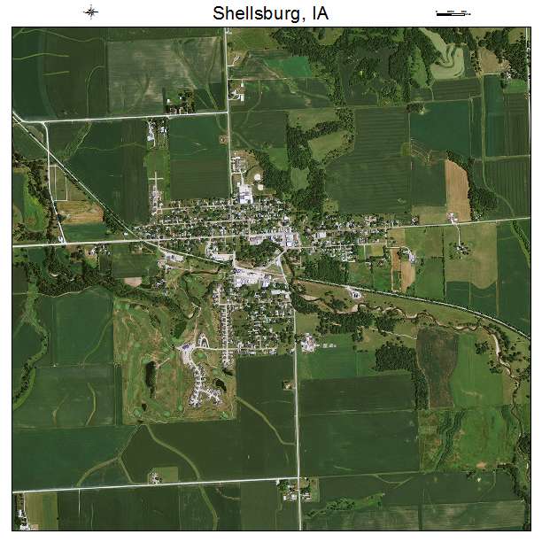 Shellsburg, IA air photo map