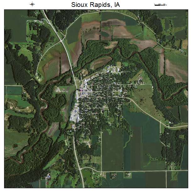 Sioux Rapids, IA air photo map