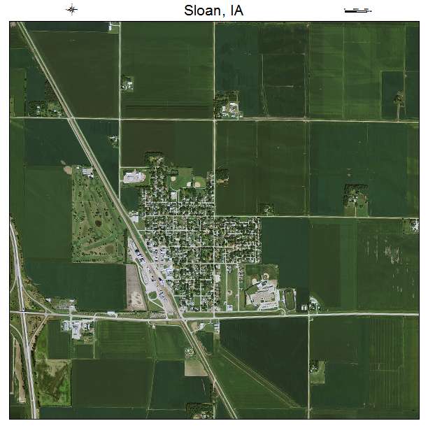 Sloan, IA air photo map