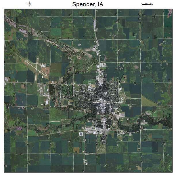 Spencer, IA air photo map