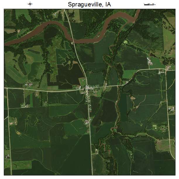 Spragueville, IA air photo map