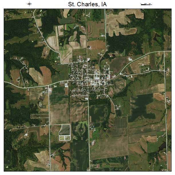 St Charles, IA air photo map