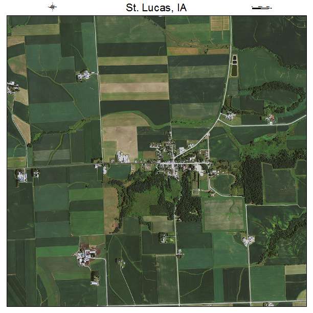 St Lucas, IA air photo map