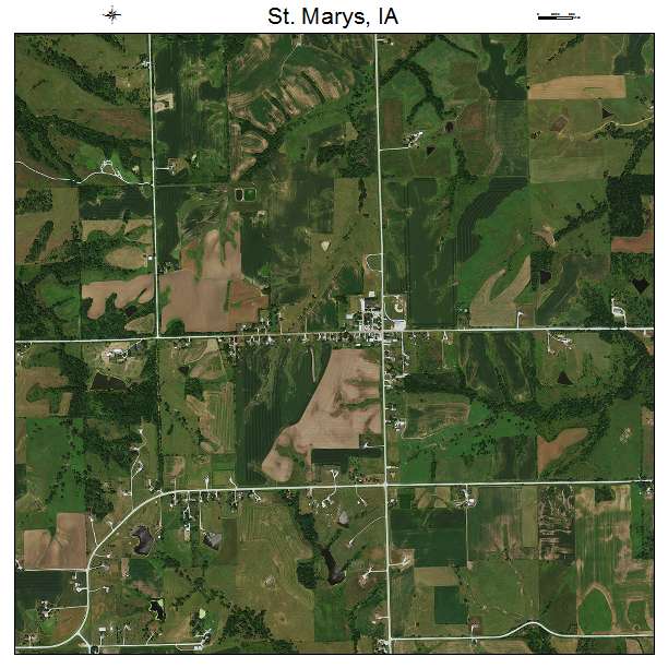 St Marys, IA air photo map
