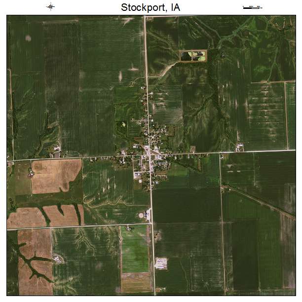 Stockport, IA air photo map