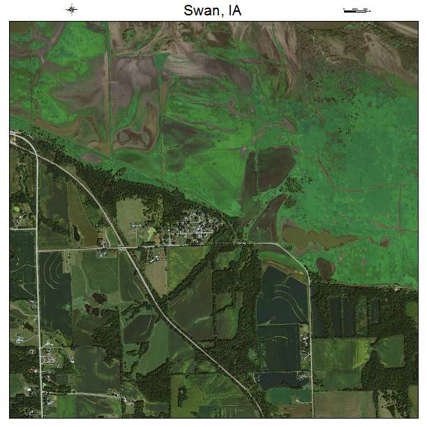 Swan, IA air photo map