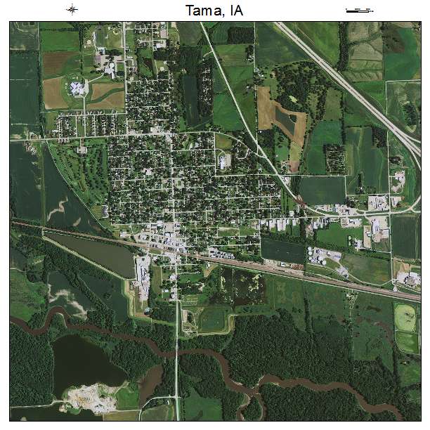 Tama, IA air photo map