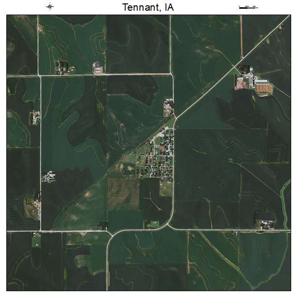 Tennant, IA air photo map