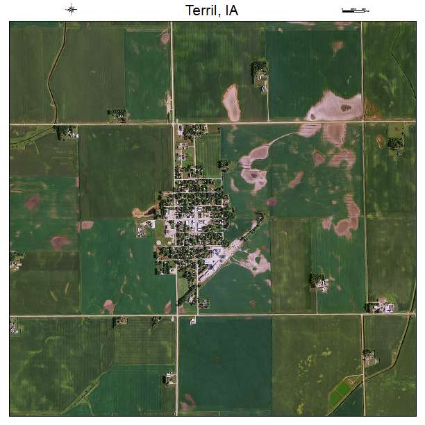 Terril, IA air photo map