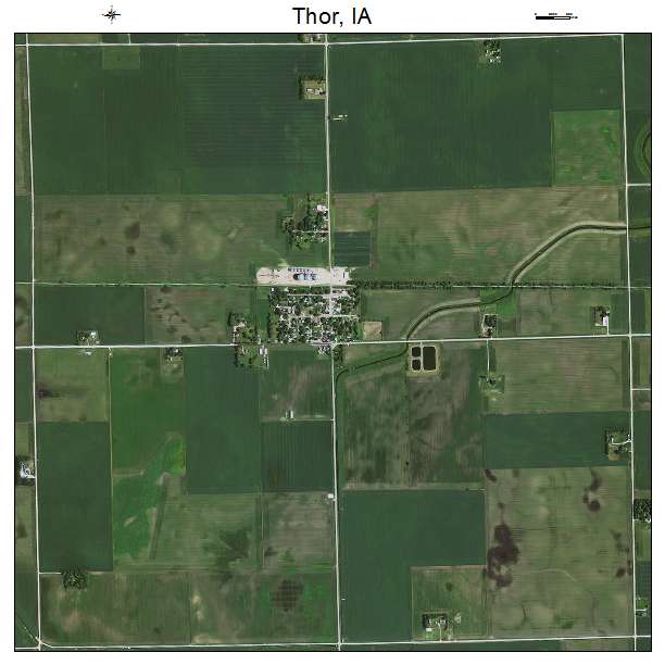 Thor, IA air photo map