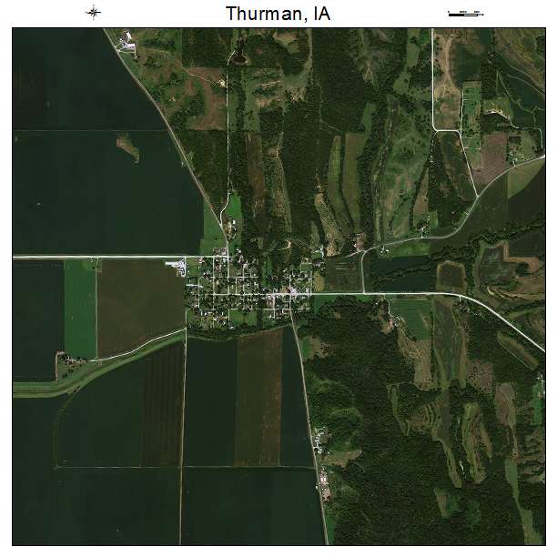 Thurman, IA air photo map