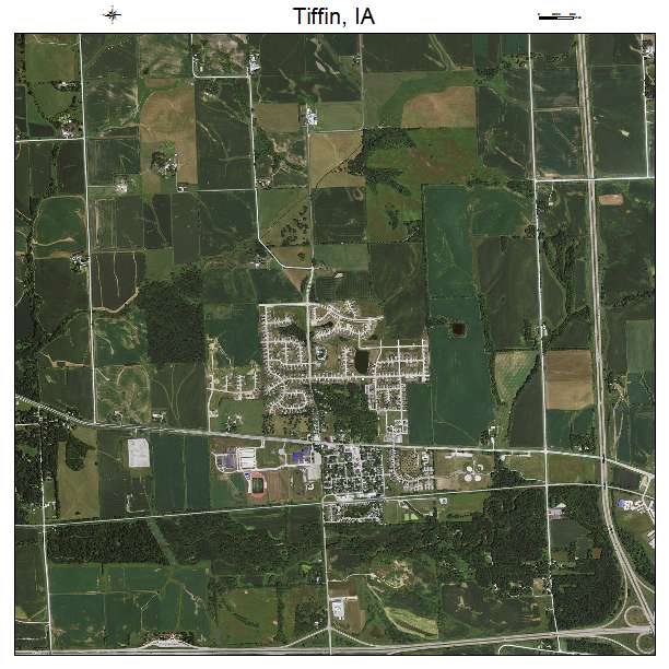 Tiffin, IA air photo map